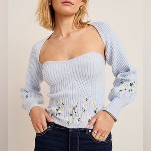 Meredith Embroidered Cardigan and Top Set